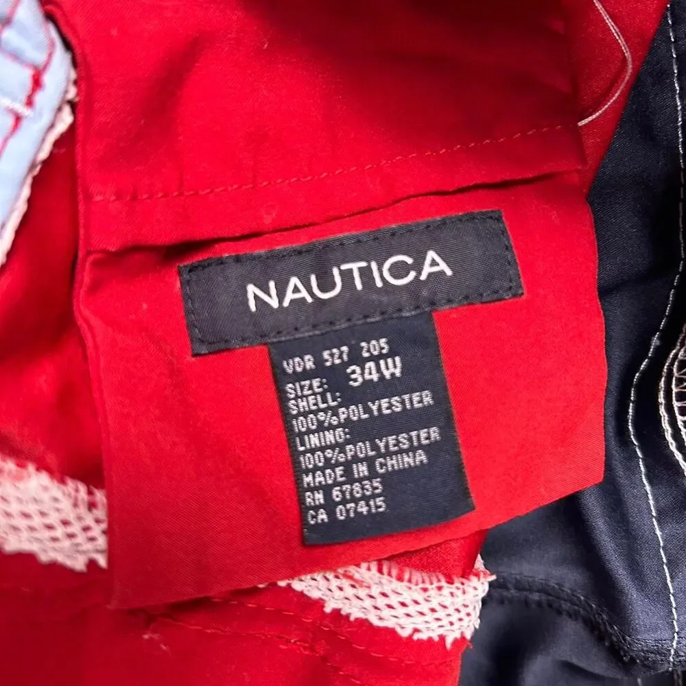 Nautica Men's Red and Orange Swim-briefs-shorts